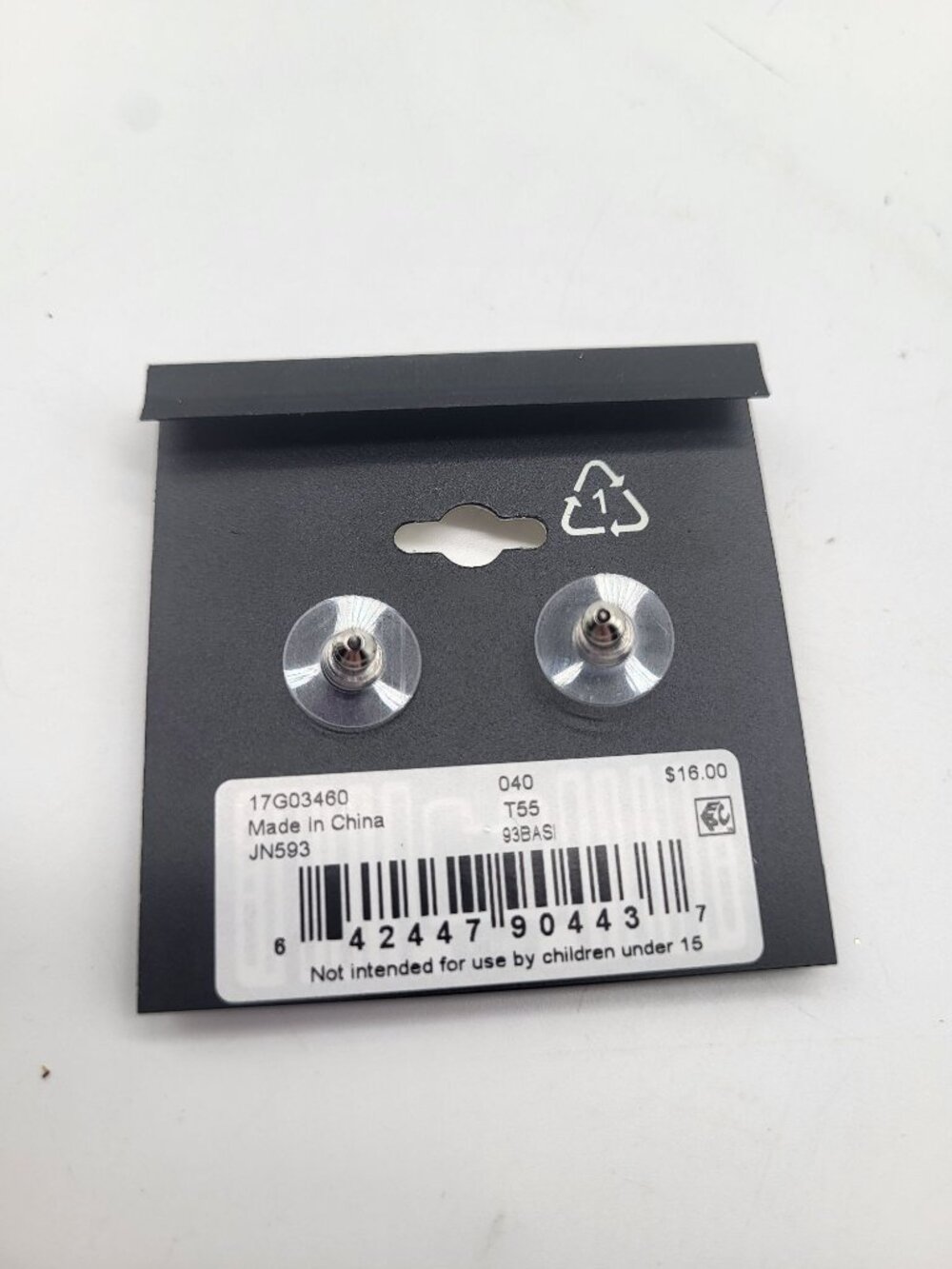Napier Silver Tone Cross X Stud Earrings Minimal Classic - Picture 2 of 4
